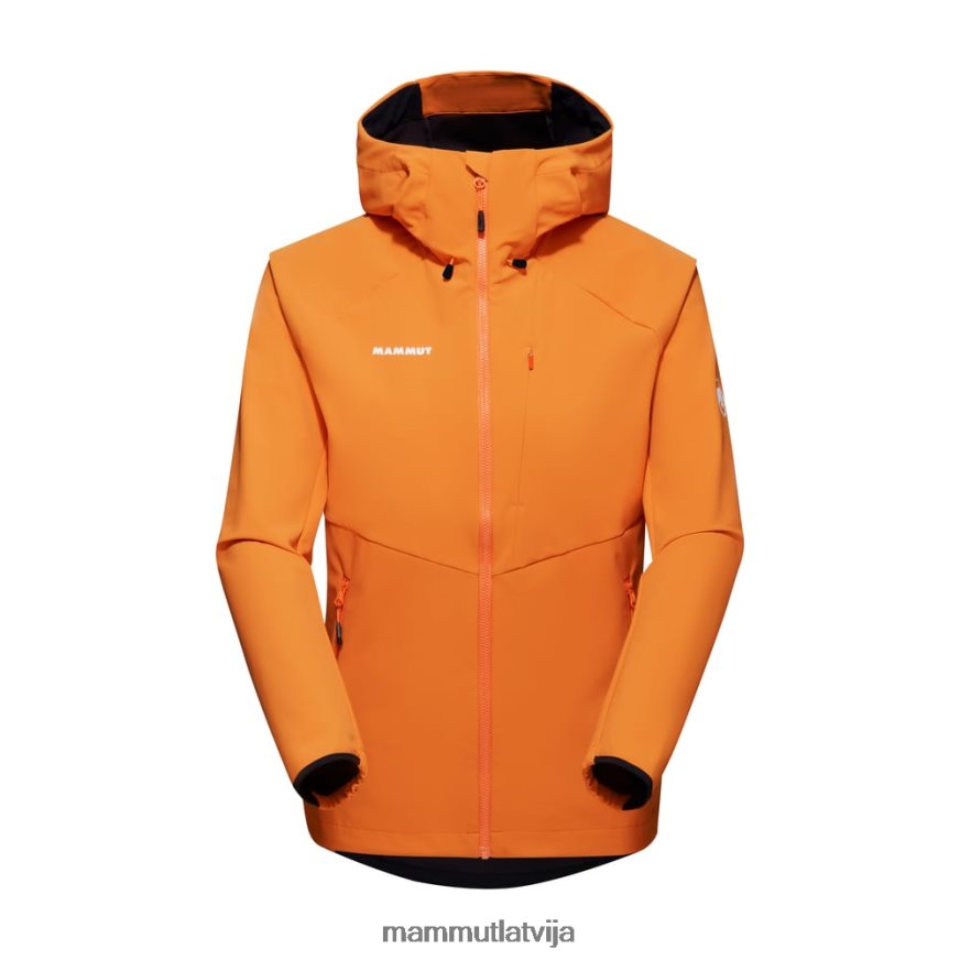 apģērbs Mammut maksimāls komforts tik jaka ar kapuci tumšais mandarīns sievietes 2TN48T667