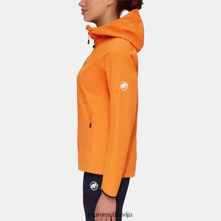 apģērbs Mammut maksimāls komforts tik jaka ar kapuci tumšais mandarīns sievietes 2TN48T667