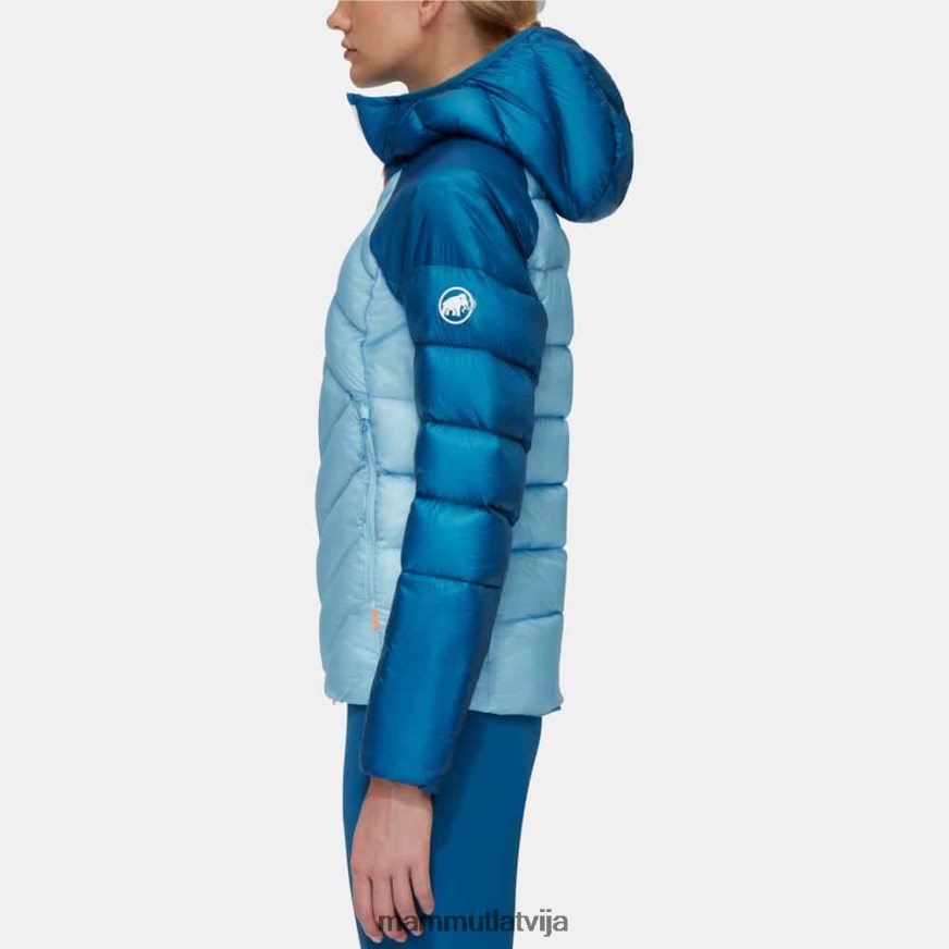 apģērbs Mammut taiss jakā ar kapuci vēss zili dziļš ledus sievietes 2TN48T691