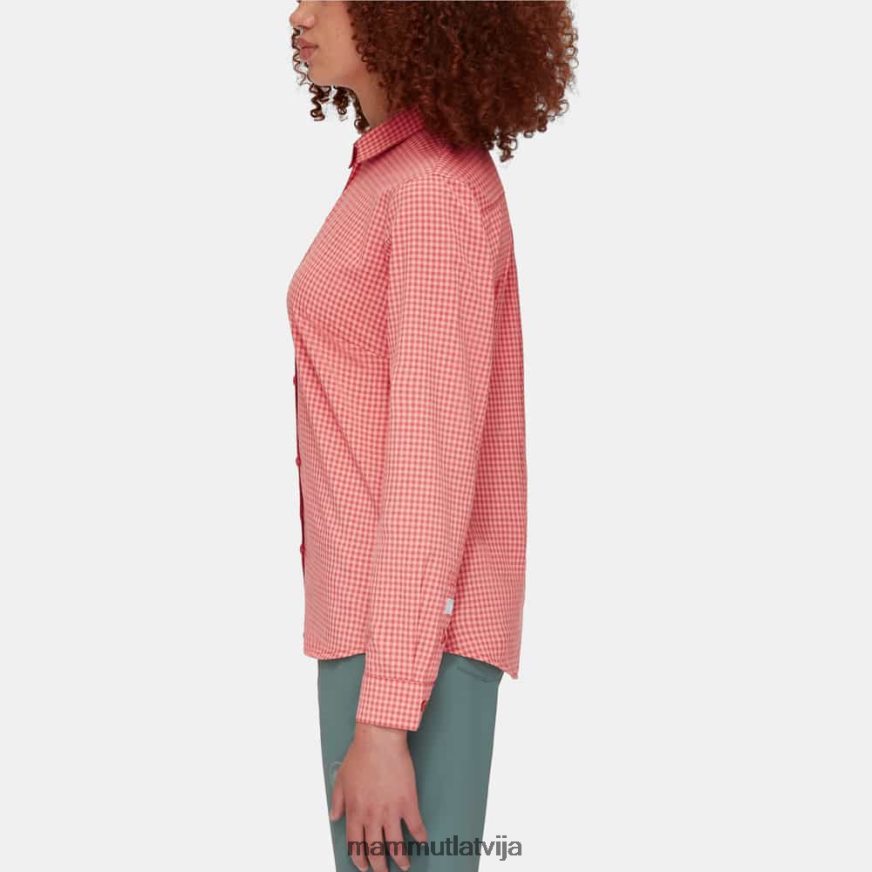 apģērbs Mammut aada krekls ar garām piedurknēm terakota-lasis sievietes 2TN48T794