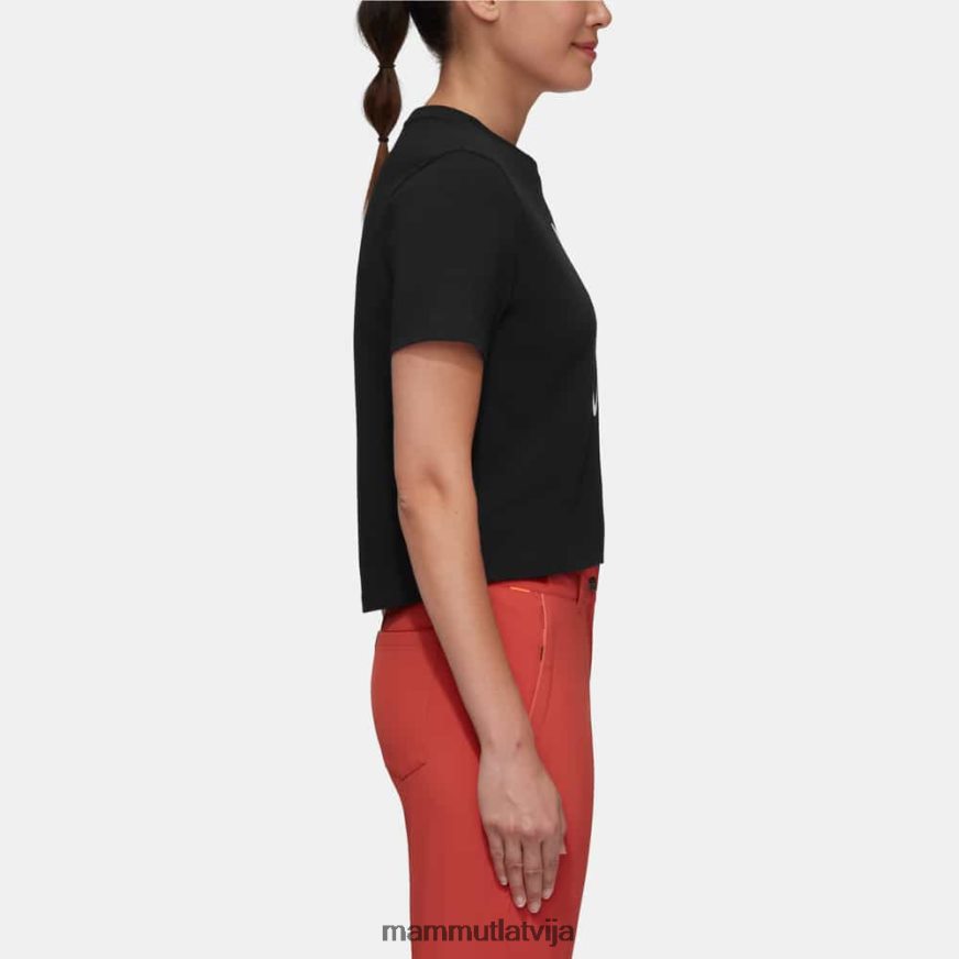 apģērbs Mammut massone t-krekls apgriezts uzraksts melns sievietes 2TN48T250
