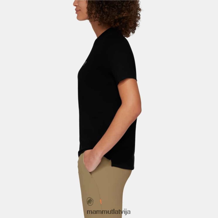 apģērbs Mammut t-krekla galvenais logotips melns sievietes 2TN48T215