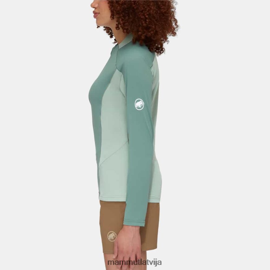 apģērbs Mammut aenergy fl puse ar rāvējslēdzēju garām piedurknēm tumšs nefrīts sievietes 2TN48T847