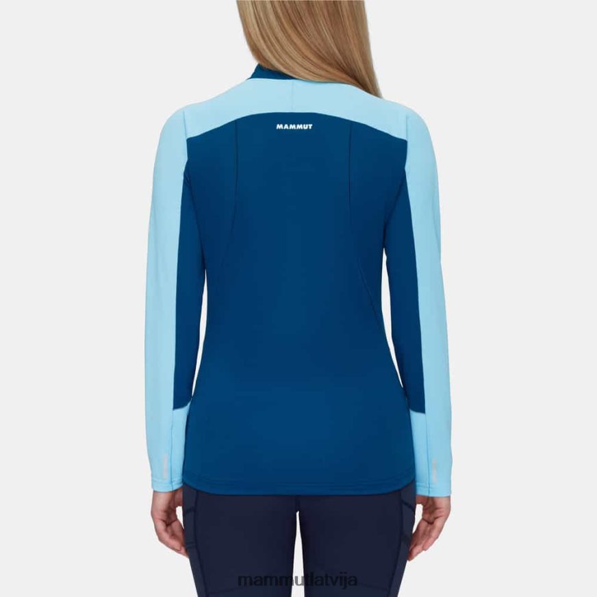 apģērbs Mammut aenergy fl puse ar rāvējslēdzēju garām piedurknēm vēss zili dziļš ledus sievietes 2TN48T848