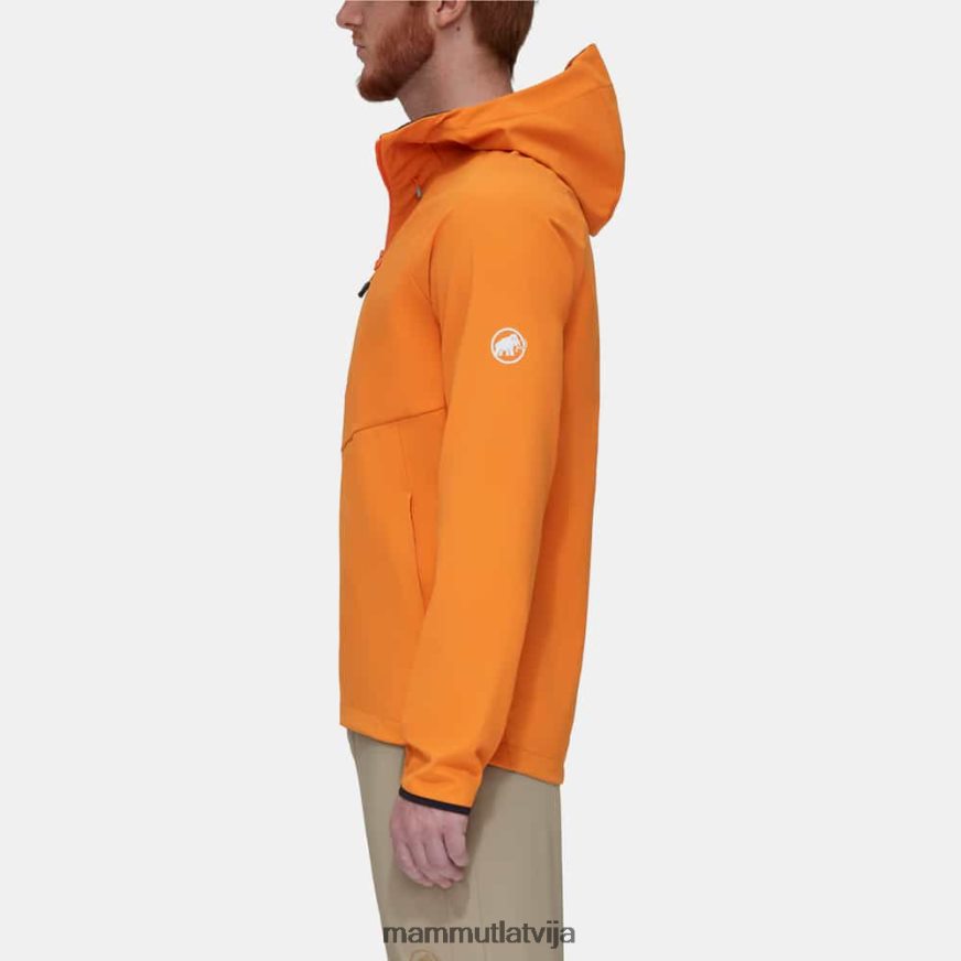 apģērbs Mammut maksimāls komforts tik jaka ar kapuci tumšais mandarīns vīriešiem 2TN48T728