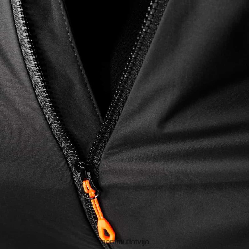 apģērbs Mammut taiss hibrīda jakā ar kapuci melns vīriešiem 2TN48T55