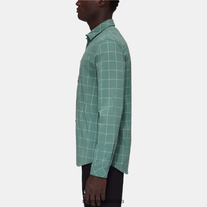 apģērbs Mammut kalnu krekls ar garām piedurknēm tumšs nefrīts vīriešiem 2TN48T1028