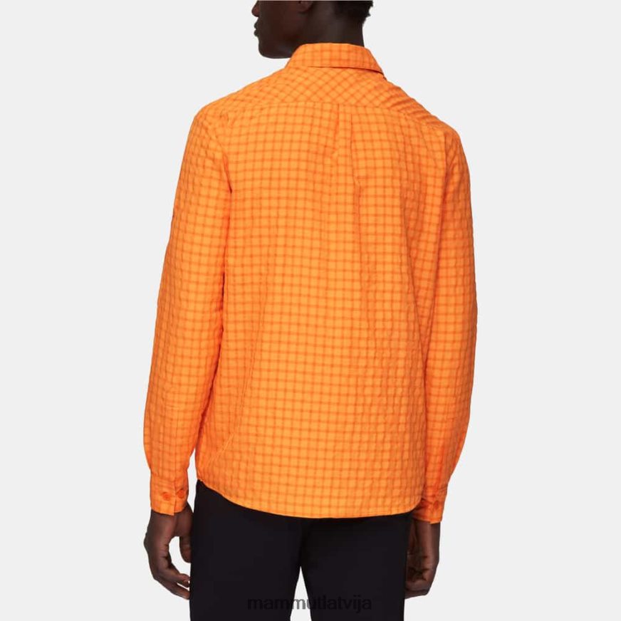 apģērbs Mammut krekls ar garām piedurknēm mandarīns-tumšais mandarīns vīriešiem 2TN48T917