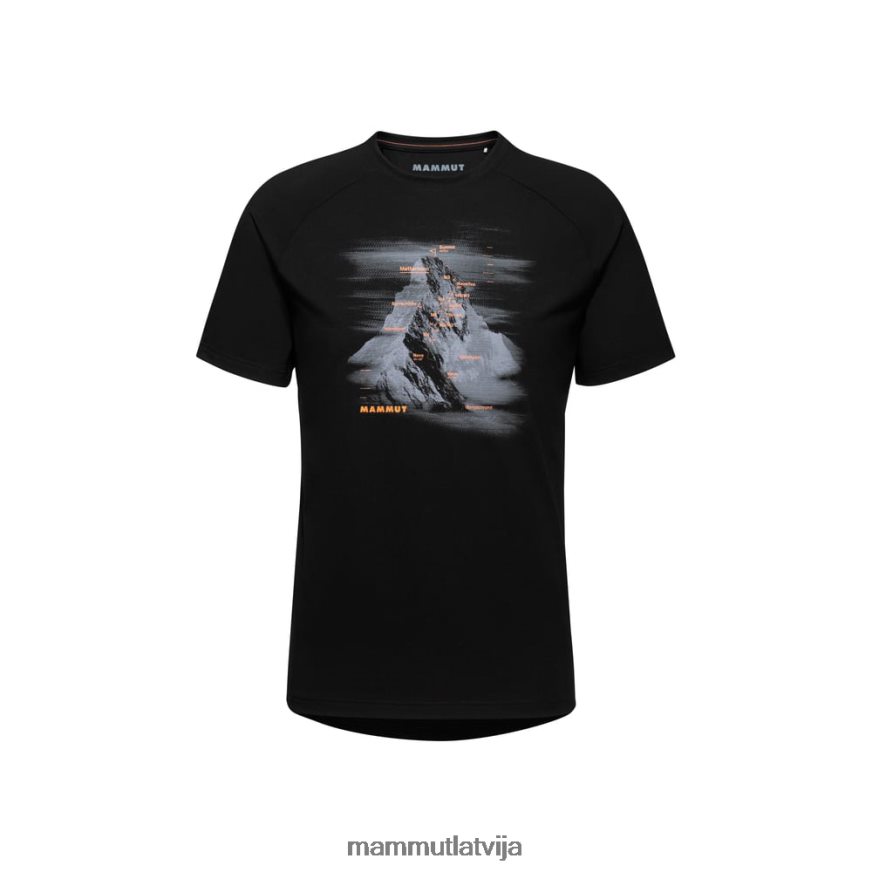apģērbs Mammut kalnu t-krekls hrnligrat melns vīriešiem 2TN48T19