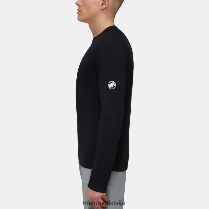 apģērbs Mammut aegility fl garām piedurknēm melns vīriešiem 2TN48T268